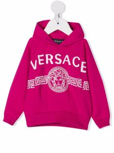 Versace Kids hoodie à logo imprimé - Rose