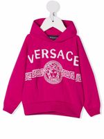 Versace Kids hoodie à logo imprimé - Rose - thumbnail