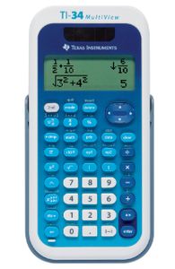 Texas Instruments TI-34 MultiView calculator Pocket Wetenschappelijke rekenmachine Blauw, Wit