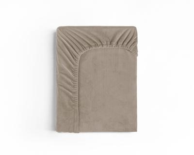 Sleeptime Velvet hoeslaken Taupe/Grijs 180 x 200