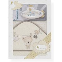 Interbaby Badaccessoires Love 100 Cm Katoen Beige 2-delig - thumbnail