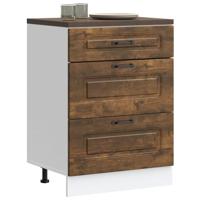 Keuken onderkast Kalmar bewerkt hout gerookt eikenkleurig