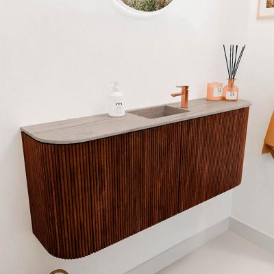 Toiletmeubel Mondiaz Joya Dlux | 103.2 cm | Meubelkleur Ruby | Faye wastafel Saba Wasbak Midden | 1 kraangat