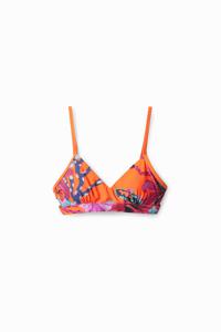 Driehoekige bikinitop met koraal - ORANGE - S