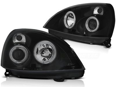 Tuning-Tec Koplampen dual halo rims RENAULT CLIO II 06 01-09 05 ANGEL EYES CCFL ZWART