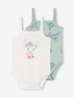 Set van 2 babyrompertjes met dunne schouderbandjes DISNEY® Bambi mintgroen