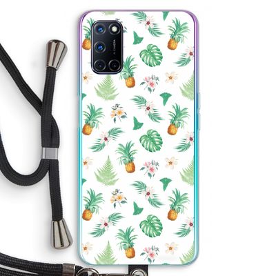 Ananas bladeren: Oppo A72 Transparant Hoesje met koord