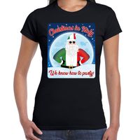 Fout Italie kerst shirt Christmas in Italy zwart dames - thumbnail