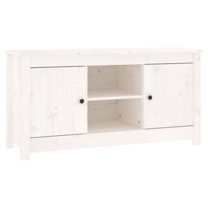 The Living Store Tv-meubel 103x36-5x52 cm massief grenenhout wit - Kast