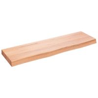 Wandschap 100x30x6 cm behandeld massief eikenhout lichtbruin