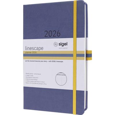 Sigel L2602 Weekkalender Linescape 2026 Hardcover DIN A5 Blauw, Geel 1 stuk(s) Aantal paginas: 176