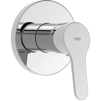 Douchekraan Tres Base | Inbouw | Mengkraan | Excl.Inbouwdeel | 1-weg | Rond | Chroom