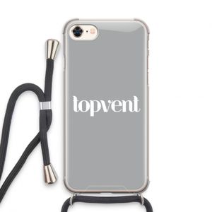 Topvent Grijs Wit: iPhone 7 Transparant Hoesje met koord