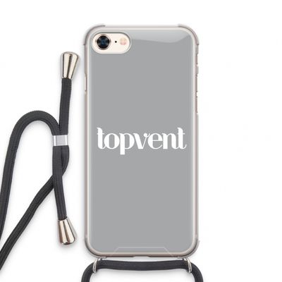 Topvent Grijs Wit: iPhone 7 Transparant Hoesje met koord