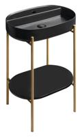 Wastafel met Onderplank Sapho Puno 60x86x39,6 cm Mat Goud