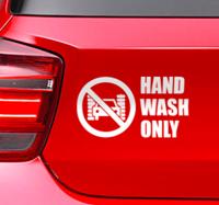Auto bumper sticker hand wash only