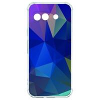 Google Pixel 9a Hoesje - Polygon Dark TPU Antishock Google Pixel 9a Hoesje - Polygon Dark TPU Antishock