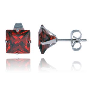 LGT Jewels Stud oorbellen Edelstaal Classic Red