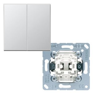 Jung LS990 Aluminium serieschakelaar met drukknop