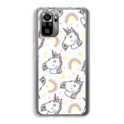 Rainbow Unicorn: Xiaomi Redmi Note 10S Transparant Hoesje
