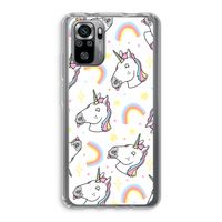 Rainbow Unicorn: Xiaomi Redmi Note 10S Transparant Hoesje