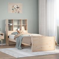 Bed met boekenkast zonder matras massief grenenhout 90x200 cm