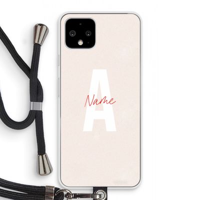 Strawberry Milkshake: Pixel 4 Transparant Hoesje met koord