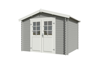 Blokhut Norah 275x230 Platinum Grey-Wit - Outdoor life Blokhut Norah 275x230 Platinum Grey-Wit - Outdoor life