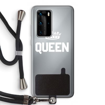 Queen zwart: Huawei P40 Pro Transparant Hoesje met koord