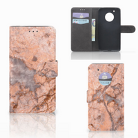 Motorola Moto G5 Plus Bookcase Marmer Oranje - thumbnail