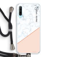 Marmer in stijl: Huawei P Smart Pro Transparant Hoesje met koord