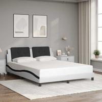 Bedframe zonder matras "Zadar" kunstleer zwart en wit 160x200 cm