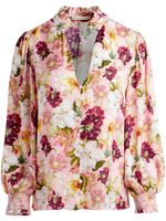 alice + olivia blouse satinée Reilly à fleurs - Rose - thumbnail