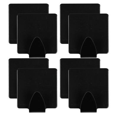 Benson Ophanghaakje - 8x stuks - zelfklevend - zwart - ijzer - hand/theedoek houder