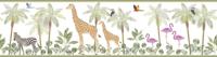 Noordwand Kids Walls Behangrand met giraffen, zebra's en flamingo's - 45881