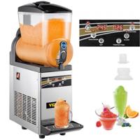 VEVOR commerciële slush-ijsmachine, 1 x 15 l commerciële slush-ijsmachine 500 W 220 V roestvrij stalen slush-ijsmachine slush-machine slush-apparaat 52 x 21 x 80 cm slushy maker machine slush-machine