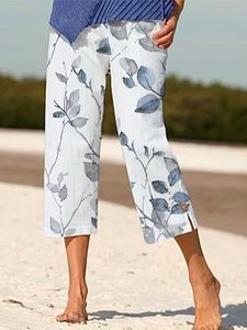 Loose Leaf Buttoned Casual Pants