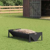 VidaXL Voederbak voor vee zwart 108 x 50 x 28 cm koudgewalst staal