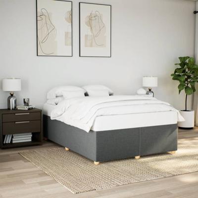 Bedframe zonder matras stof donkergrijs 140x200 cm