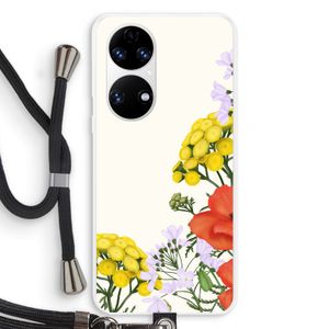 Wilde bloemen: Huawei P50 Transparant Hoesje met koord
