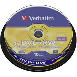 Verbatim DVD+RW Matt Silver 4,7 GB 10 stuk(s)