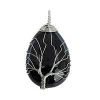 Edelsteen Hanger Levensboom Obsidiaan (4 cm)