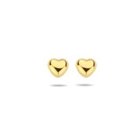 9k Geelkleurige Oorknoppen Hartje - 5.5 x 5.5mm