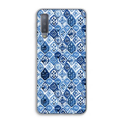 Blauw motief: Samsung Galaxy A7 (2018) Transparant Hoesje