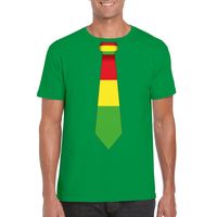 Groen t-shirt met Limburgse vlag stropdas voor heren