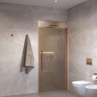 Sanivo Suno Nisdeur draaideur 80 cm Geborsteld Brons Champagne Glas 8 mm Nano Sanivo Suno Nisdeur draaideur 80 cm Geborsteld Brons Champagne Glas 8 mm Nano