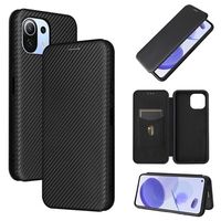 Xiaomi Mi 11 Lite 5G Flip Case - Koolstofvezel - Zwart