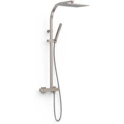 Regendouche set Tres Slim | Opbouw | Mengkraan | 2-weg | Vierkant | RVS look