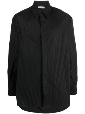 Valentino Garavani chemise plissée à manches longues - Noir