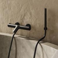 Badkraan SaniClear Nero | Opbouw | Thermostaatkraan | Incl.Handdoucheset | 2-weg | 2-knops | Rond | Zwart mat